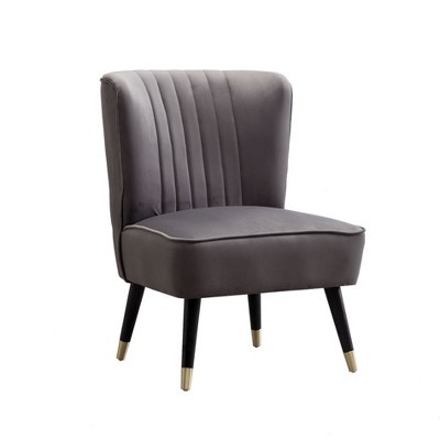 NicBex Velvet Fabric Accent Chair,Upholstered Living Room Chairs with Mid-Height Backrest,Modern Comfy Arm Chair,Accent Chairs for Living Room