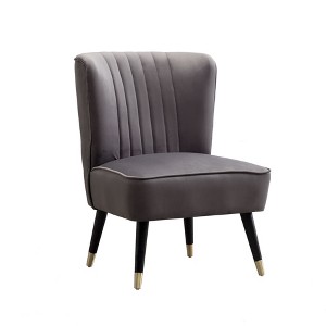 NicBex Velvet Fabric Accent Chair,Upholstered Living Room Chairs with Mid-Height Backrest,Modern Comfy Arm Chair,Accent Chairs for Living Room - 1 of 4