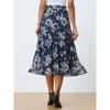 INSPIRE CHIC Women's Floral Elastic Waist Tiered Ruffle Boho Midi Skirts - 4 of 4