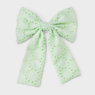 Lace Bow Hair Barrette - Wild Fable™ Green