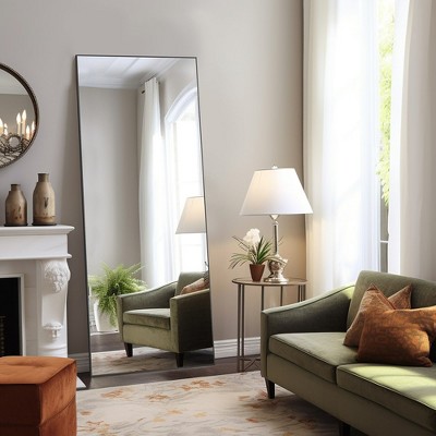 DOMETOUR Body Dressing Mirror Standing Rectangle Floor Mirrors, Wall-Mounted Mirror