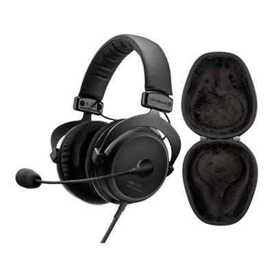 beyerdynamic DT 990 PRO Studio Headphones (Ninja Black, Limited Edition)  Bundle with Hard Shell Headphone Case (2 Items)