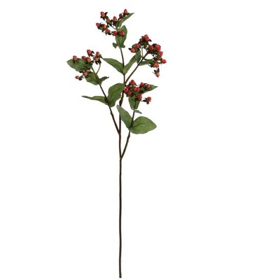 Floral Home 32" Orange Hypericum Spray - 12-Piece