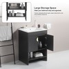ALEXOUN Free-Standing Bathroom Vanity with White Ceramic Basin and 2 Soft Close Cabinet Doors & a Lower Open Shelf for Small Space - 2 of 4