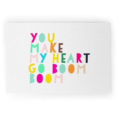 Hello Sayang You Make My Heart Go Boom Boom Looped Vinyl Welcome Mat - Society6
