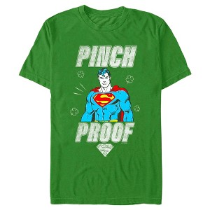 Men's Superman St. Patrick's Day Pinch Proof Man of Steel T-Shirt - 1 of 4