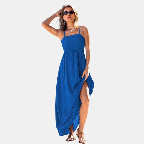 Женские платья Cupshe Women's Alluring Blue Smocked Maxi Dress-S-Blue