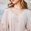 sanctuaire Rose Quartz Triangle Statement Pendant Necklace Light Pink - 2 of 2