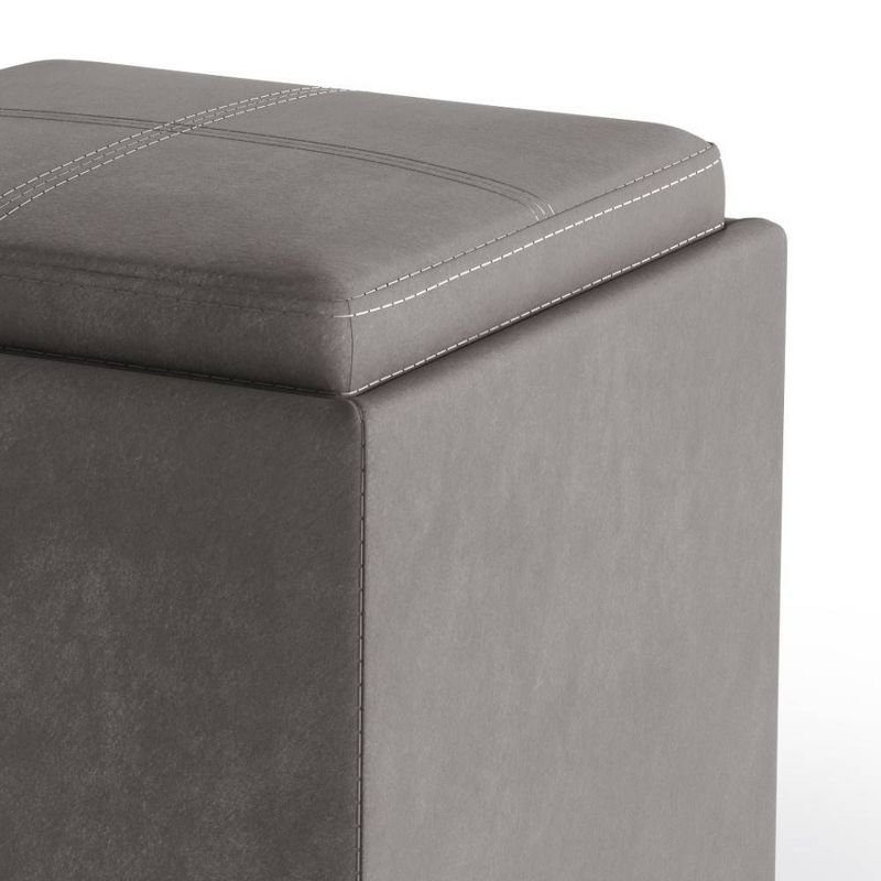 17" Townsend Cube Storage Ottoman with Tray - WyndenHall, 4 of 9