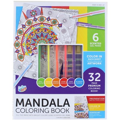 Anker Play Coloring Book Kit With 6 Scented Gel Pens | Mandala