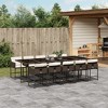 vidaXL Patio Dining Set with Cushions Table and Chairs Outdoor Poly Rattan - Brown Glass 10-Piece - 2 of 4