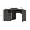 Vynxaria Smokey Oak 2-Drawer 1-Shelf L-Shaped Computer Desk - 4 of 4
