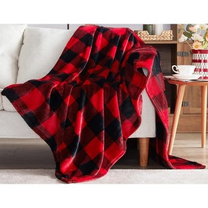 Flannel Throw Blankets, Buffalo Plaid Throw Blanket for Couch Sofa Bed.Christmas Gift. - 1 of 4