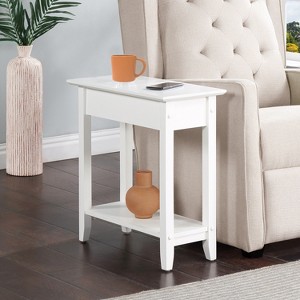 HomeStock Belmont Flip Top End Table with Concealed Storage Compartment, Straight Legs and Sleek Narrow Design for Any Living Room - 1 of 4