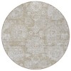 Beige Tan And Gray Floral Washable Indoor Outdoor Area Rug - 4 of 4