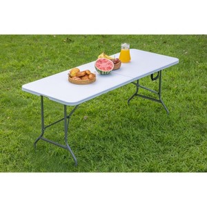 DOMETOUR Folding Table Outdoor Indoor Heavy Duty Portable Table with Carrying Handle for Camping Picnic Party - 1 of 4