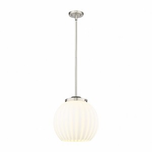 White Venetian - 1 Light Stem Hung Pendant In Modern Style-17 Inches Tall and 13.75 Inches Wide - 1 of 1