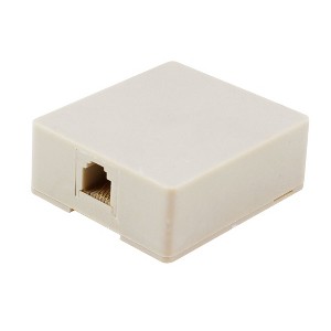 Unique Bargains Surface Mount Jack RJ11 Keyed 6P4C Screw Terminal Grey White - 1 of 4