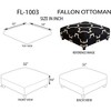 Livabliss Fallon 16"H x 32"W x 32"D Transitional Black Ottoman: Square Wool Upholstered Wood Frame, Abstract Pattern - 3 of 3