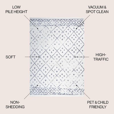 Juba 8' x 10' Gray Diamond Synthetic Area Rug