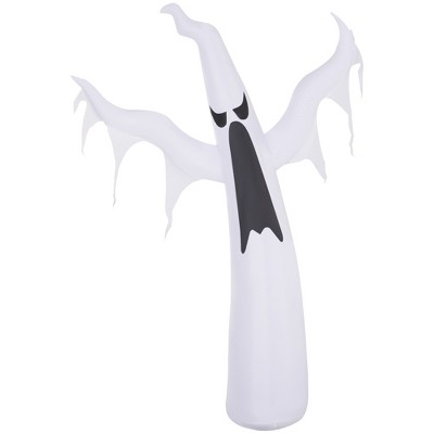 HOMCOM 6ft Tall Halloween Inflatable White Ghost Light Up Yard Decoration with LED Light and Fan