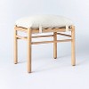 Emery Wood and Upholstered Ottoman with Straps Cream: Threshold™ w/Studio McGee, Living Room Accent - 2 of 4