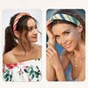 Unique Bargains Women's  Bohemian Style Straw Rattan Sponge Headband Green Orange 2 Pcs - 2 of 4