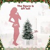 3ft Mini Xmas Tree, Pre-Lit Artificial Tree w/78 Warm White Lights, Tabletop Christmas Tree w/Timer Function, Snow Flocked Xmas Tree w/ Base - 3 of 4