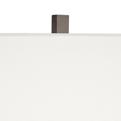 Modern White Linen Drum Shade Cast Iron Table Lamp