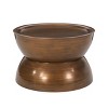 24.5" Round Hammered Metal Coffee Table,Modern Hourglass Accent Table with Lipped Edge for Living Room-Baofuwish - 3 of 4