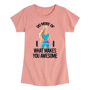 Girls' - Barbie - Do What Makes You Awesome Fitted Short Sleeve Graphic T-Shirt - 1 of 3