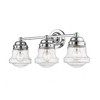 Vaughn 3-Light Vanity Light - Matte Black Steel with Opal Glass Shades, Dimmable, Damp Rated - 2 of 4