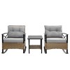 3Pcs Patio Set Table And Chairs, Modern Rocking Chair For Outdoor, Upholstered Accent Chair With Rocking, Rocking Chair Recliner-Cuddlewood - 3 of 4