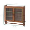 NicBex Sideboard Buffet Cabinet 24.8" Vintage Storage Cabinet with 2 Glass Doors Wall Cabinet with 3-tier Storage Kitchen Pantry for Kitchen - 2 of 4