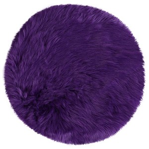 PiccoCasa Office Home Bedroom Faux Sheepskin Puffy Plush Area Soft Warm Floor Mat 1 Pc - 1 of 4