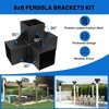6"x6" Pergola Kit, 2-Piece 4-Way Heavy-Duty Corner Brackets, Quick Assembly Timber Beams for Gazebos, Patio Arbors, and Outdoor Structures - 3 of 4