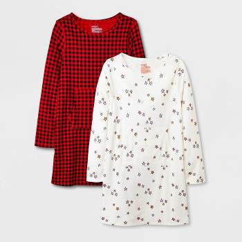 Girls' 2pk Adaptive Long Sleeve Holiday Dress - Cat & Jack™ Off-White