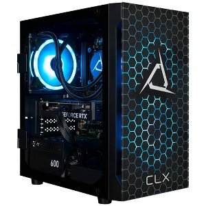 CLX SET Gaming PC - AMD Ryzen 5 9600X 3.9GHz 6-Core Processor, 32GB DDR5 Memory, GeForce RTX 4060 8GB, 1TB NVMe M.2 SSD, WiFi, Windows 11 Home 64-bit - 1 of 4
