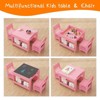 Kids Art Table and Chair Set, 3 in 1 Activity Table with 2 Chairs, Bookshelves, Drawers and Detachable Tabletop - 3 of 4