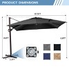 Crestlive Products 10.5FT Square Cantilever Umbrella Outdoor 360 Degree Rotation Offset Umbrella 6 Heights Adjustable Cantilever Patio Umbrella - 3 of 4