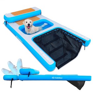 Solstice Inflatable Pup Plank, Lounge Floating Ramp, Dog Water Raft for Swimming Pools with Integrated Cooling Zone for 250+ Pound Pets - 1 of 4