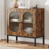 Buffet Cabinet, Rattan Storage Cabinet with Doors and Shelves - 2 of 4