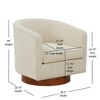 Swivel Ultra-Soft Performance Fabric Barrel Chair with Pocket Coil Seat, Reversible Cushions, and 360-Degree Swivel - 3 of 4