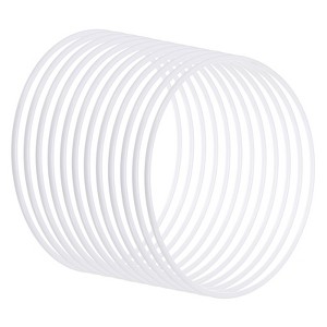 Unique Bargains Plastic Round Wreath Dream Catcher Rings White 12 Pcs - 1 of 4