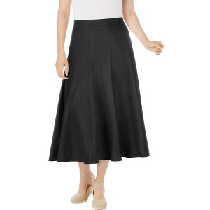 Woman Within Plus Size Linen-Blend Skirt - 1 of 4