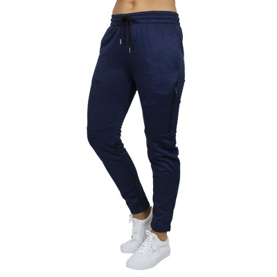 Logan Martin Women s Loose Fitting Fleece lined Tech Joggers Heather Navy M Target