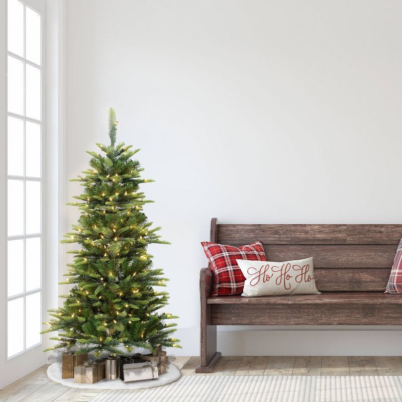 4.5ft Puleo Pre-Lit Slim Aspen Fir Artificial Christmas Tree Clear Lights, 3 of 6