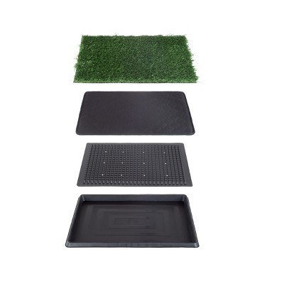 Small Green Artificial Grass Puppy Pee Pad with Tray