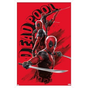 Trends International Marvel Deadpool & Wolverine - Deadpool Poses Framed Wall Poster Prints - 1 of 4