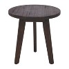 Homy Casa Solid Acacia Wood End Table for Living Room, Bedroom or Reading Corner, Dark Brown - 2 of 4